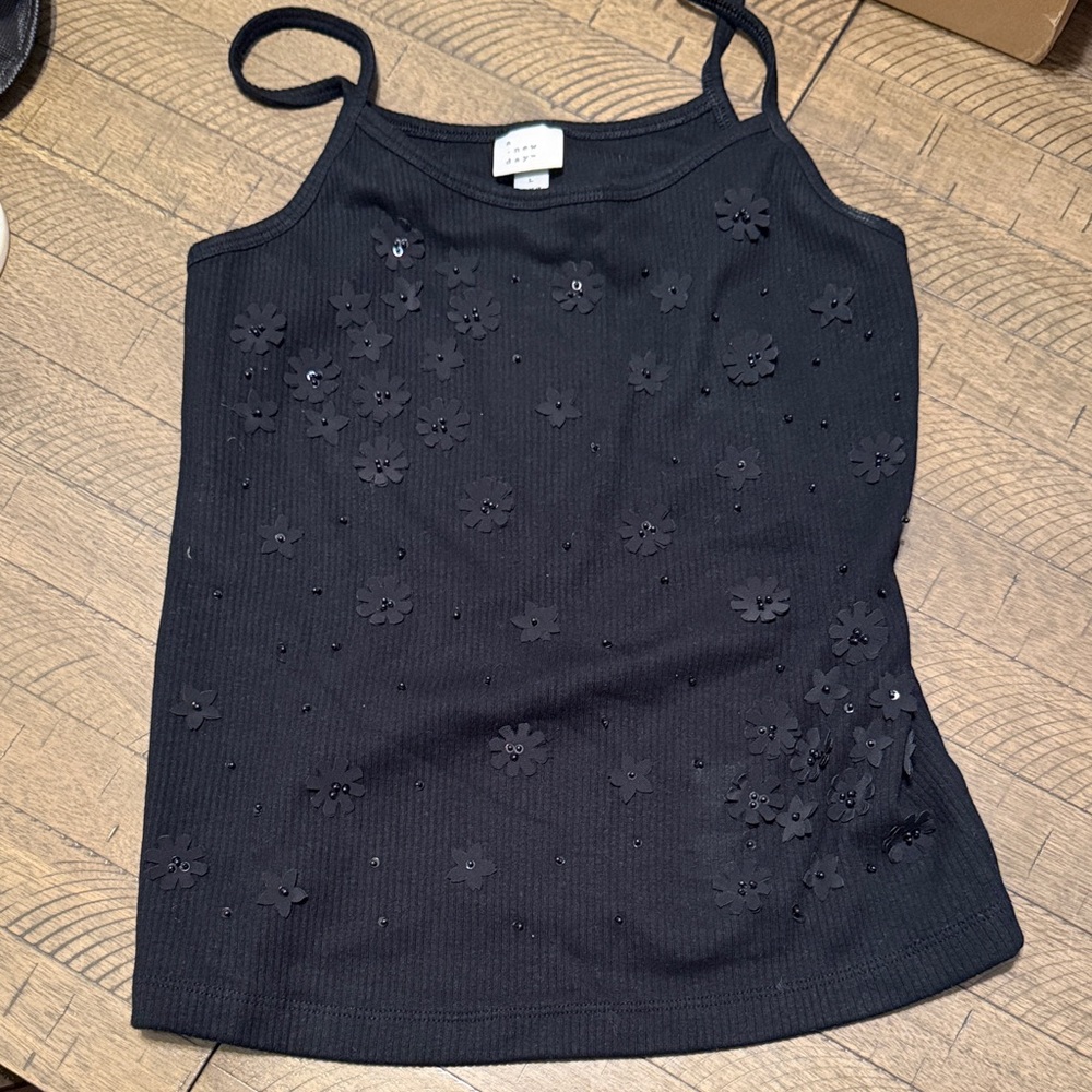 A New Day Black Floral Camisole
